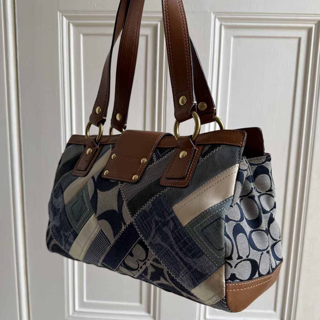 Coach Patchwork Signature Denim Shoulder Bag