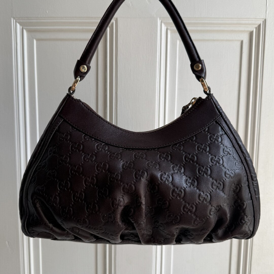 Gucci Guccissima Abbey Brown Shoulder Bag