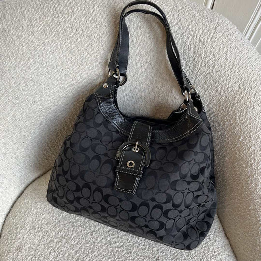 Coach Signature Buckle Black Shoulder Bag