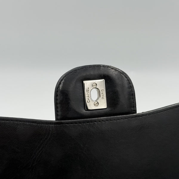 2010 Chanel CC Jumbo Flap Patent Leather Black Shoulder Bag
