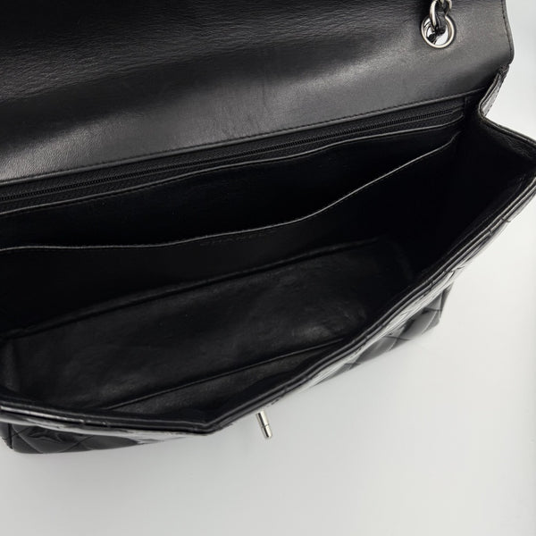 2010 Chanel CC Jumbo Flap Patent Leather Black Shoulder Bag