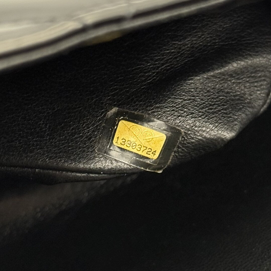 2010 Chanel CC Jumbo Flap Patent Leather Black Shoulder Bag