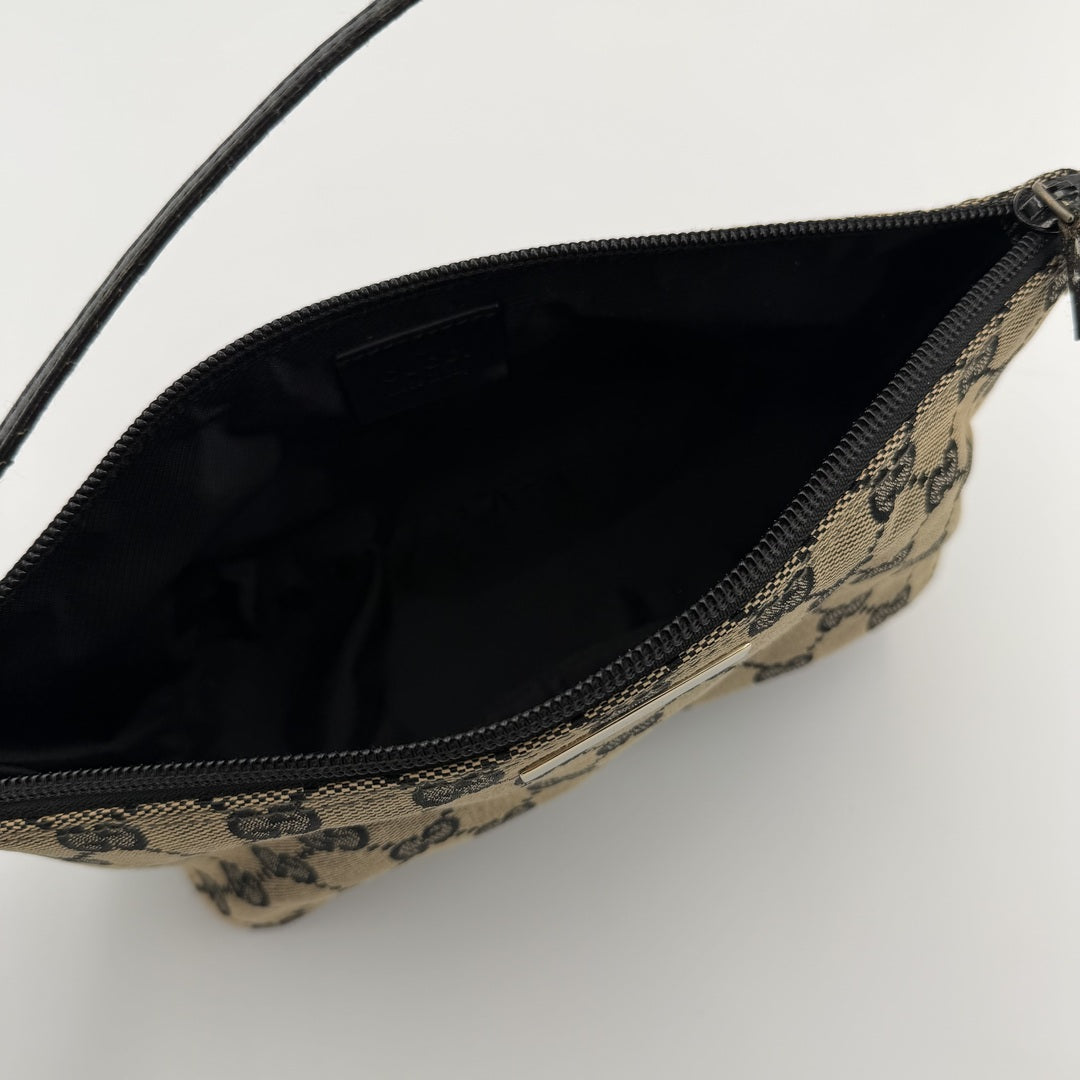 Gucci GG Monogram Black Boat Pochette Handbag