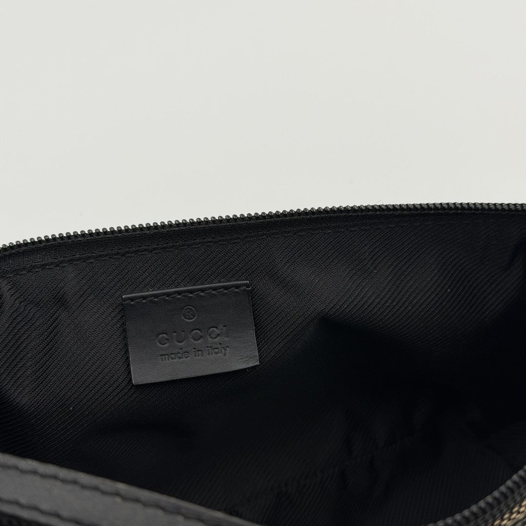 Gucci GG Monogram Black Boat Pochette Handbag