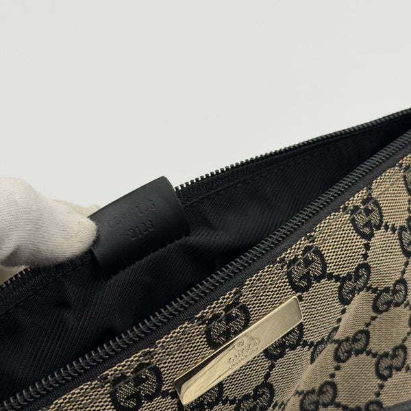 Gucci GG Monogram Black Boat Pochette Handbag