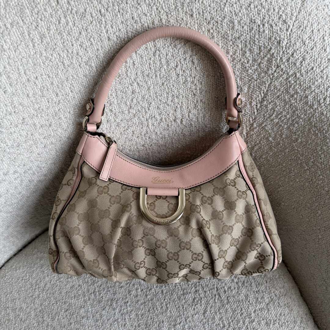Gucci GG Canvas Abbey Pink Shoulder Bag