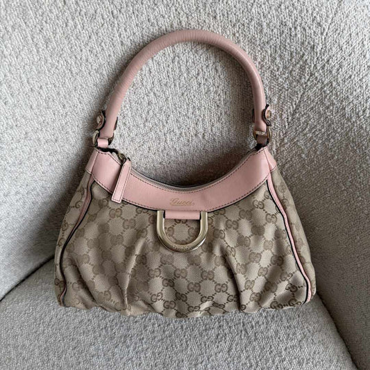 Gucci GG Canvas Abbey Pink Shoulder Bag