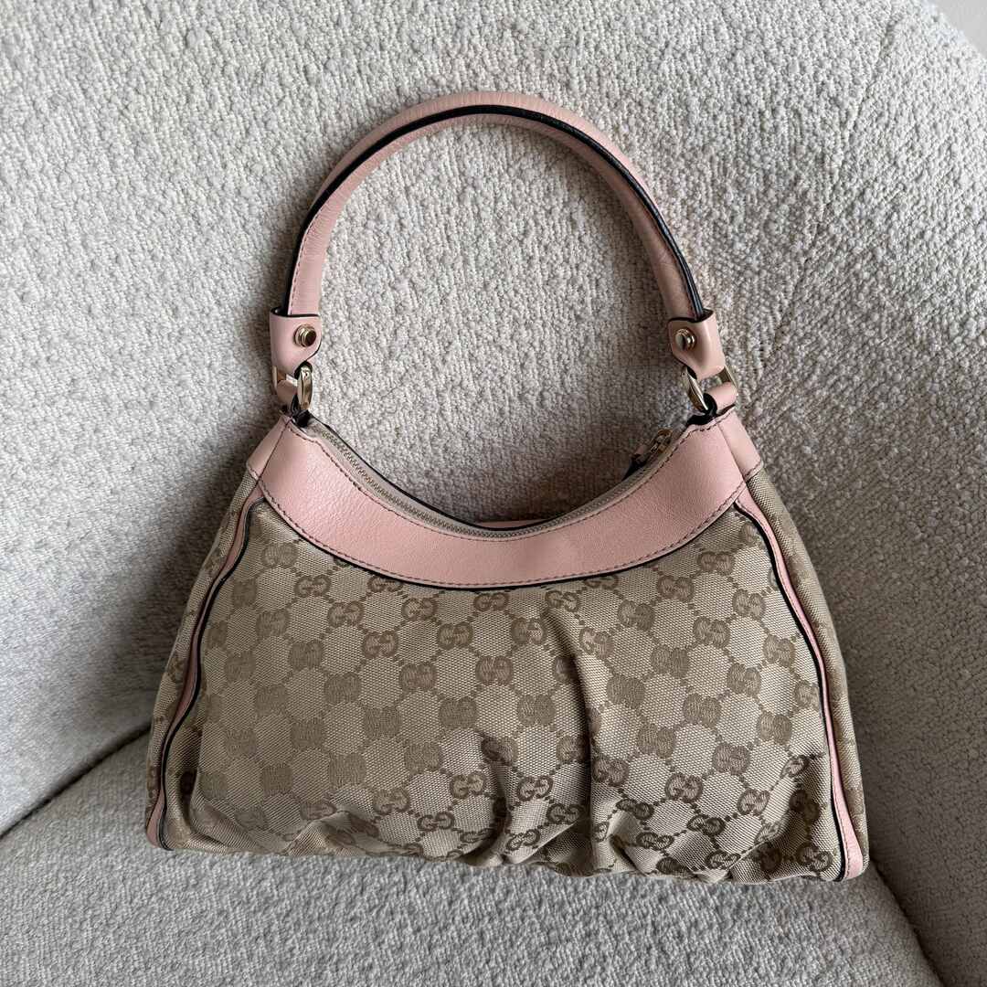 Gucci GG Canvas Abbey Pink Shoulder Bag