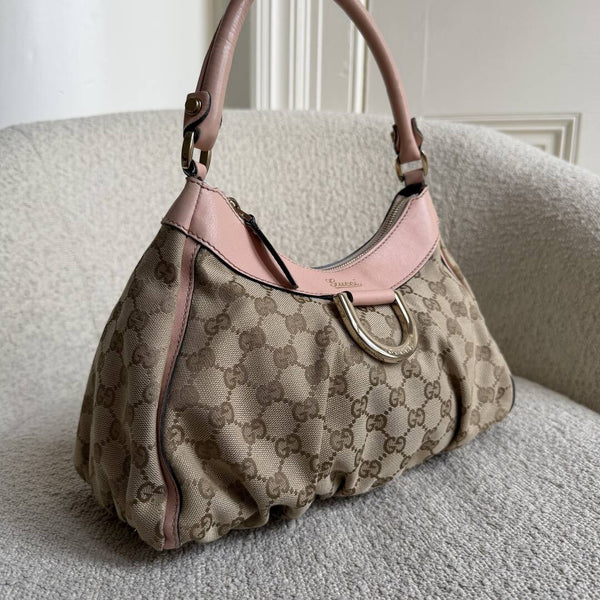 Gucci GG Canvas Abbey Pink Shoulder Bag