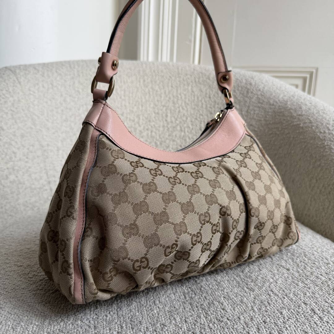 Gucci GG Canvas Abbey Pink Shoulder Bag