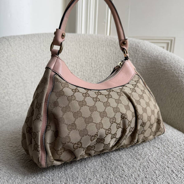 Gucci GG Canvas Abbey Pink Shoulder Bag