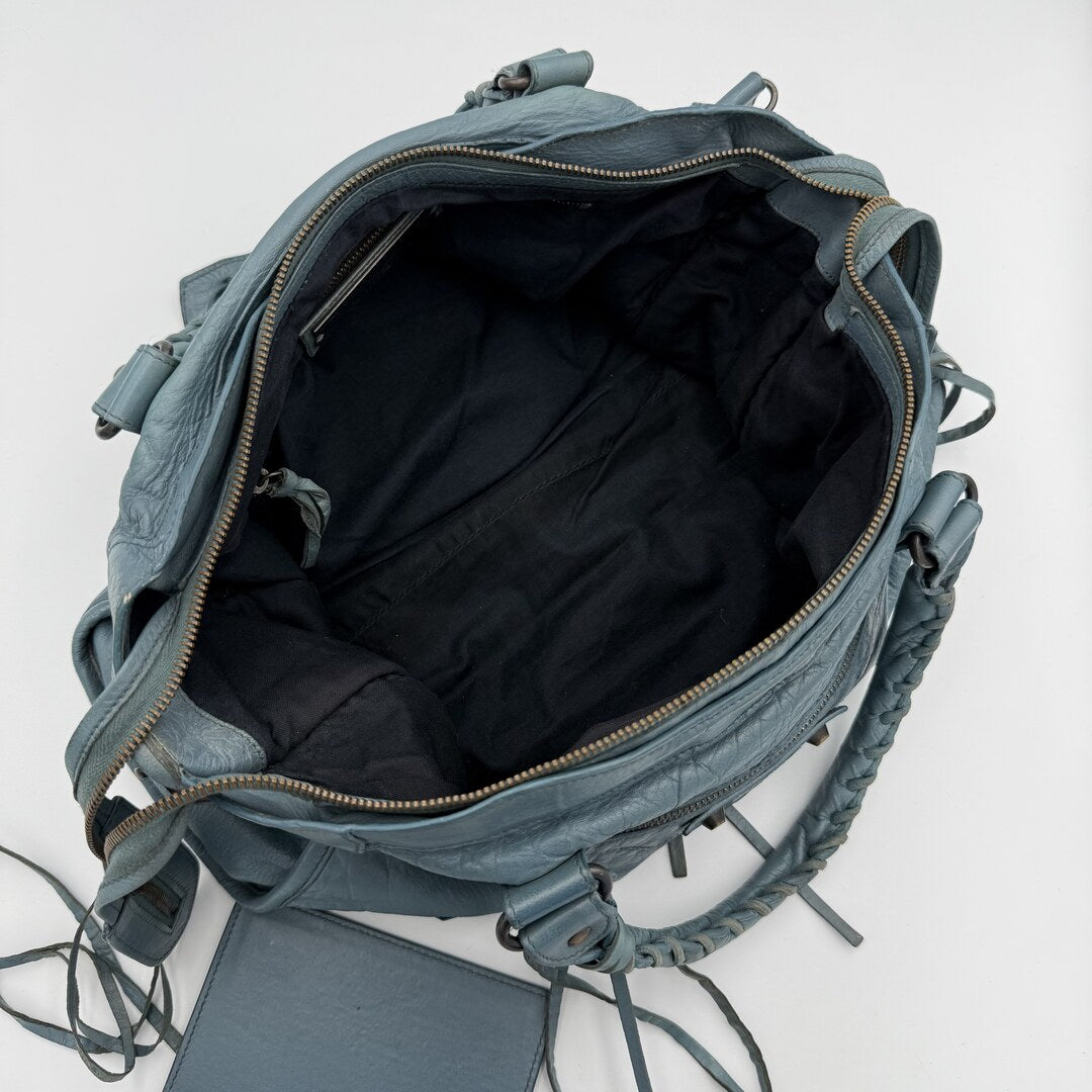 2009 Balenciaga The City Leather Blue Handbag