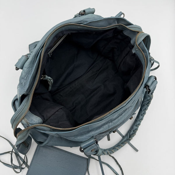 2009 Balenciaga The City Leather Blue Handbag