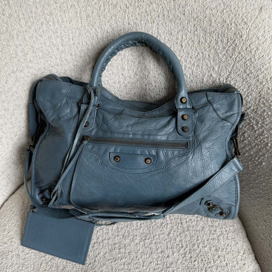 2009 Balenciaga The City Leather Blue Handbag