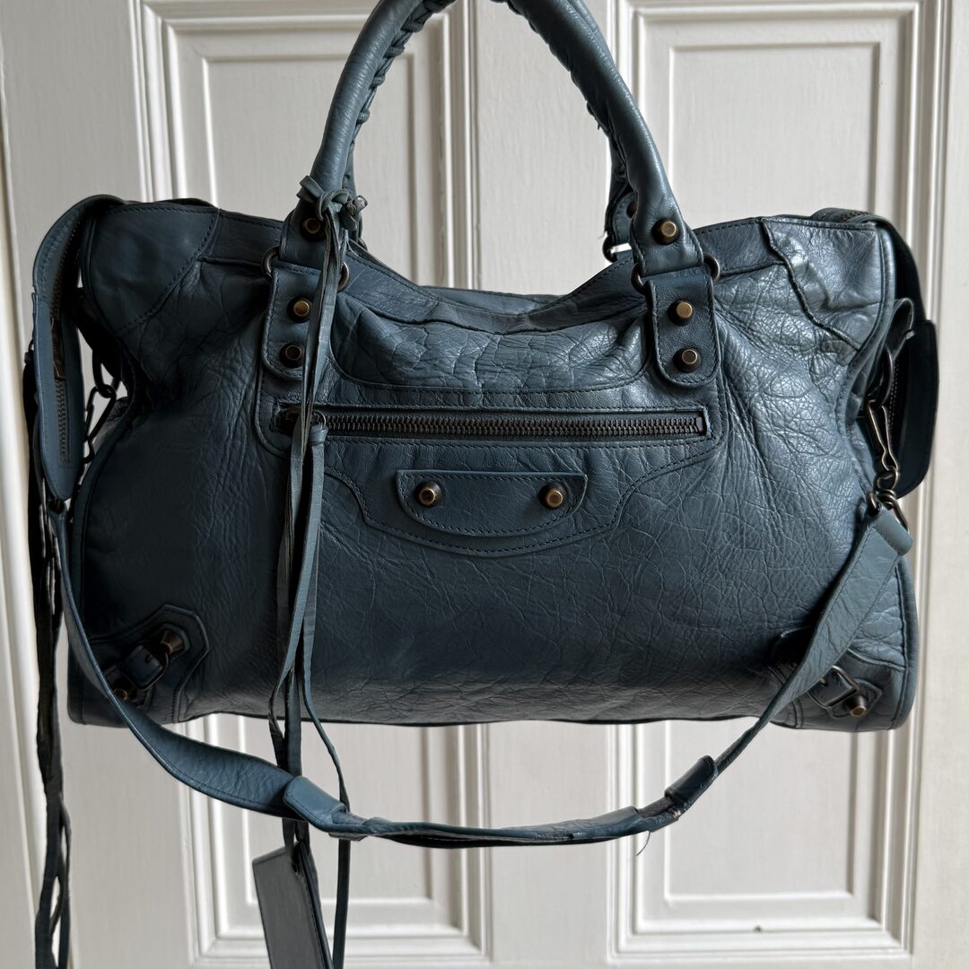 2009 Balenciaga The City Leather Blue Handbag