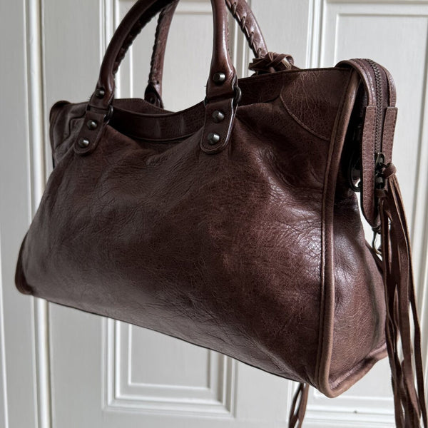 2010 Balenciaga City Leather Brown Handbag
