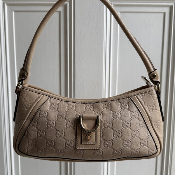 Gucci Guccissima Mini Abbey Beige Shoulder Bag