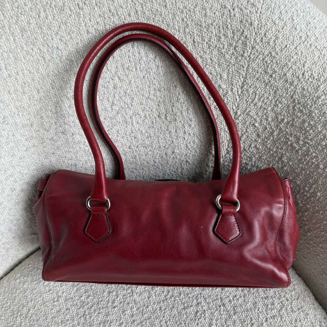 Prada Vitello Easy Leather Red Shoulder Bag