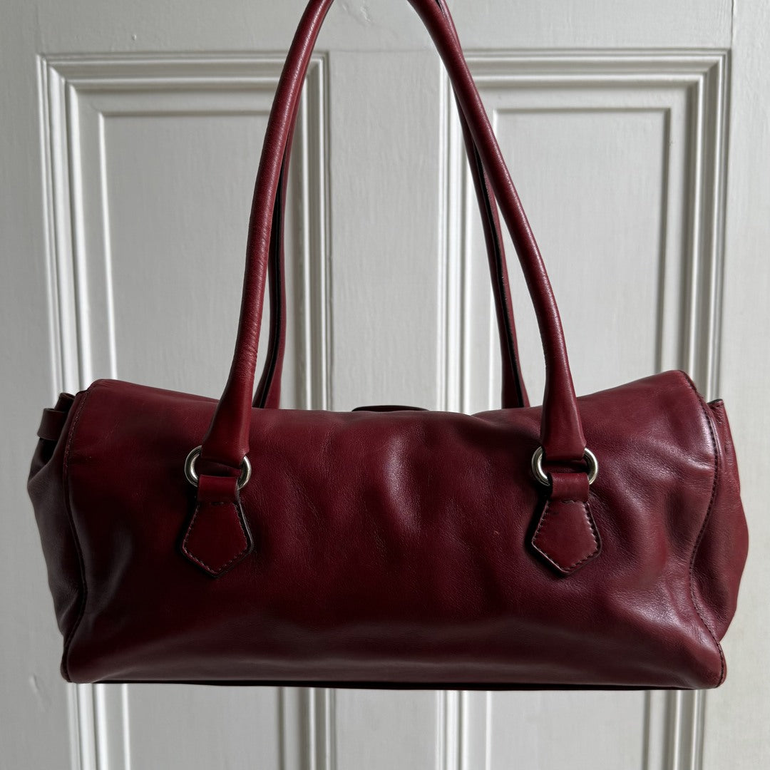 Prada Vitello Easy Leather Red Shoulder Bag