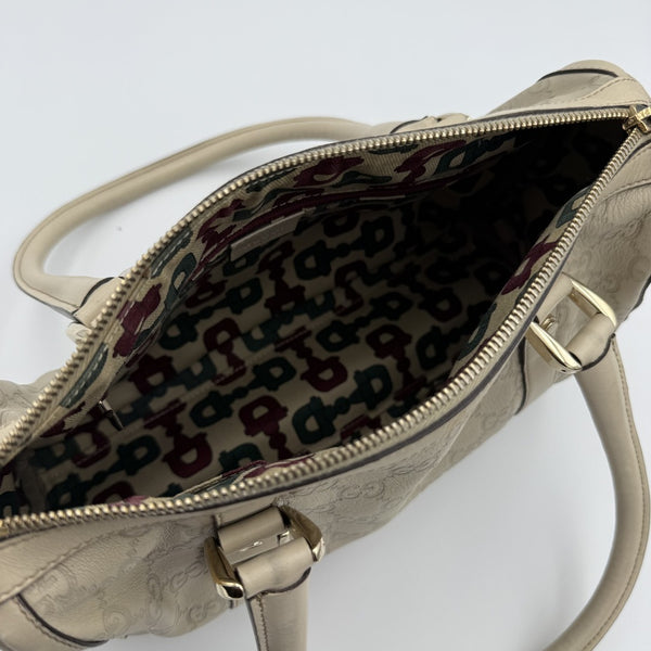 Gucci Guccissima Abbey Cream Shoulder Bag