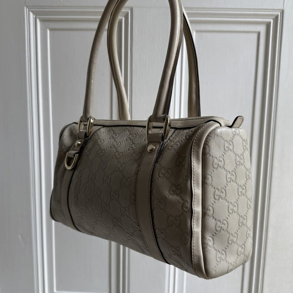 Gucci Guccissima Abbey Cream Shoulder Bag
