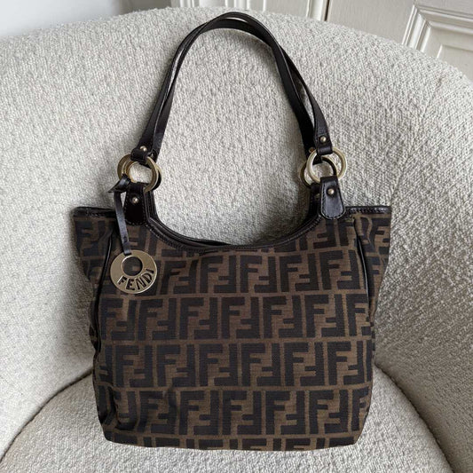 Fendi Zucca Canvas Chef Brown Tote Bag