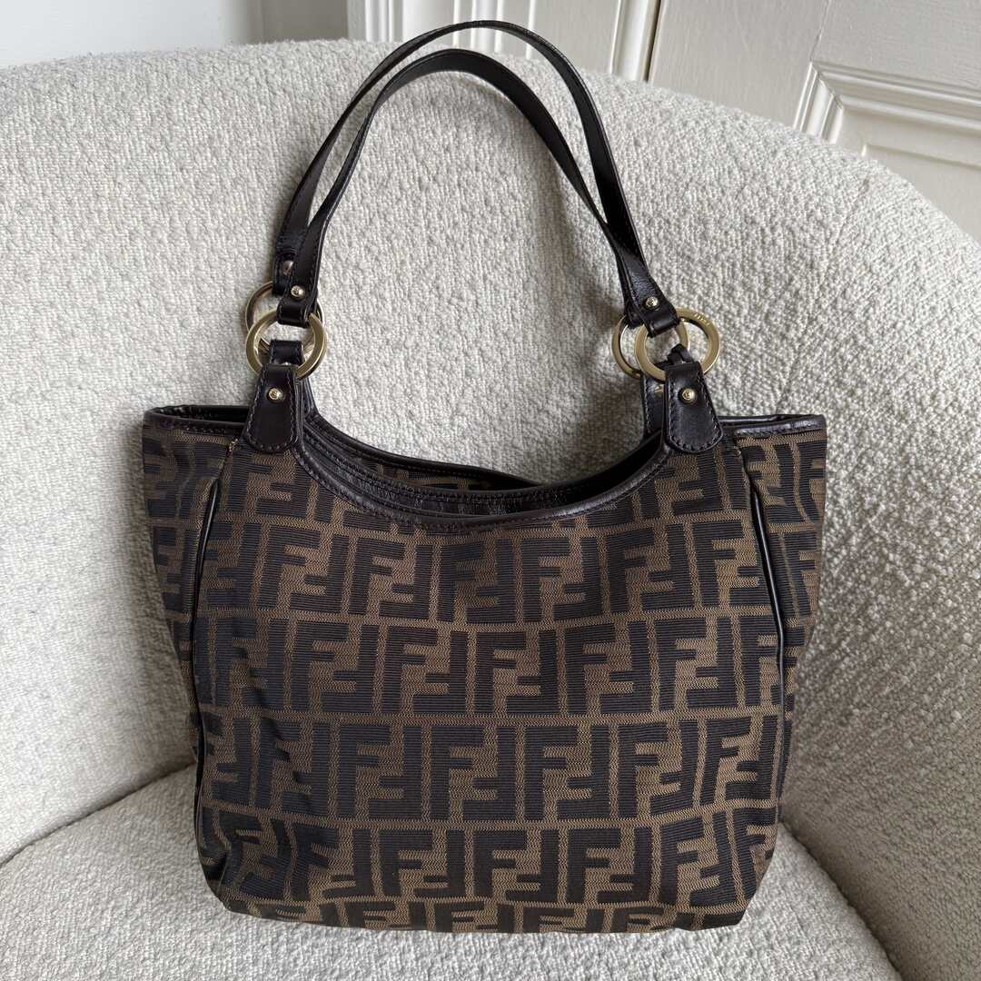 Fendi Zucca Canvas Chef Brown Tote Bag