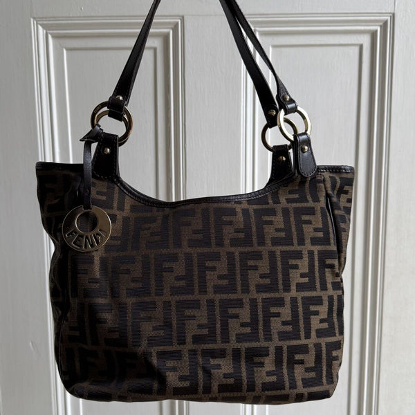 Fendi Zucca Canvas Chef Brown Tote Bag