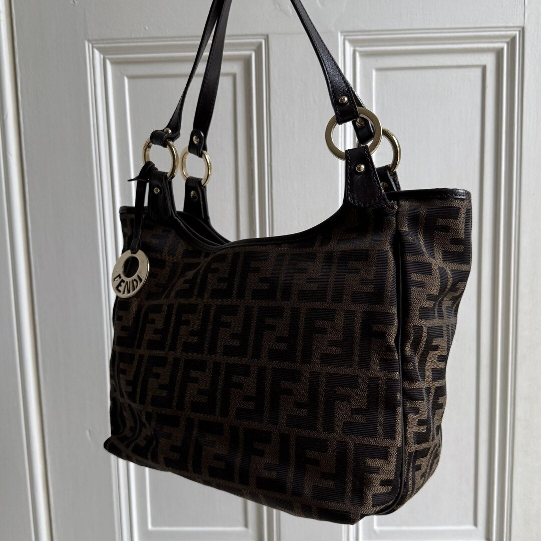 Fendi Zucca Canvas Chef Brown Tote Bag