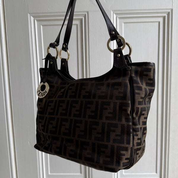 Fendi Zucca Canvas Chef Brown Tote Bag