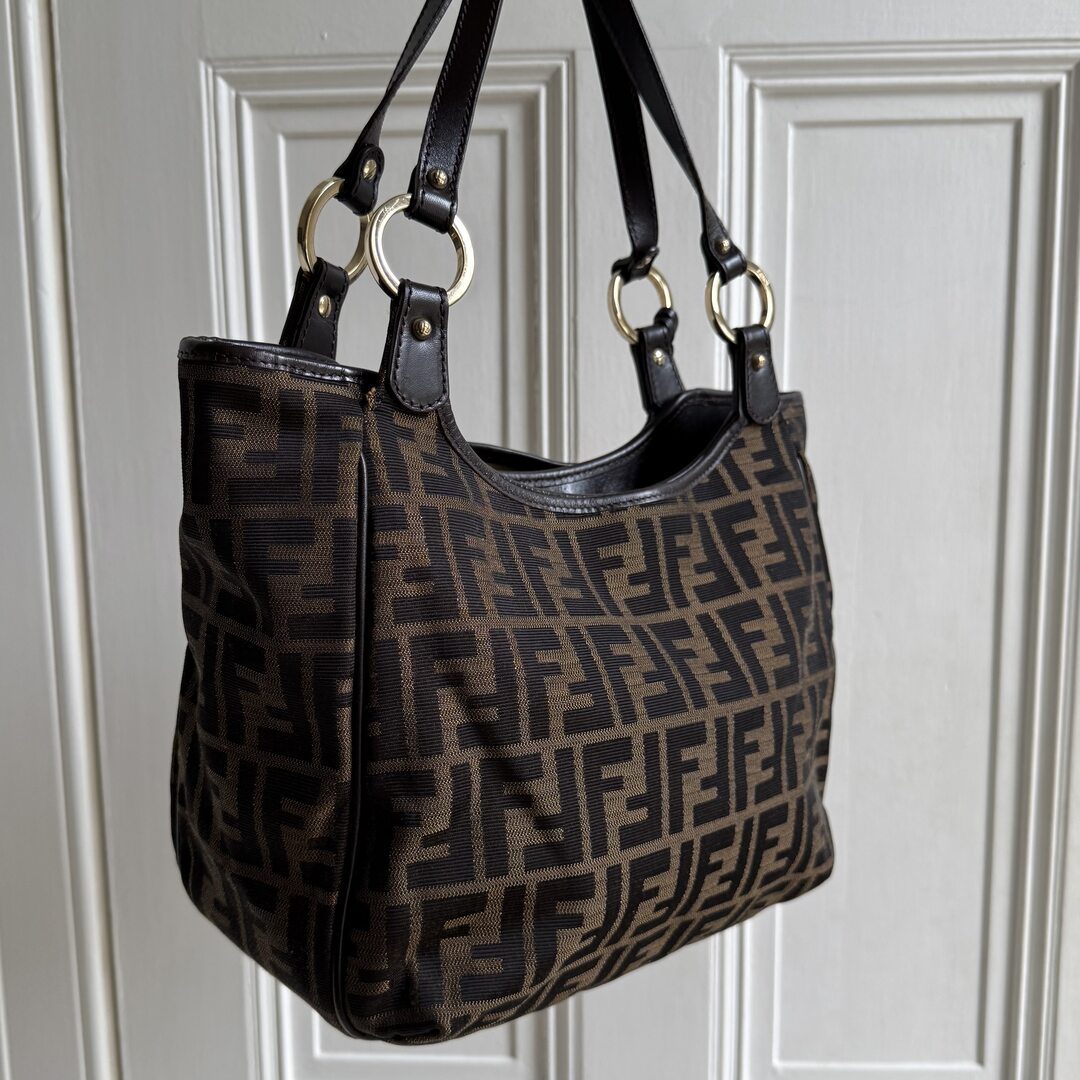 Fendi Zucca Canvas Chef Brown Tote Bag