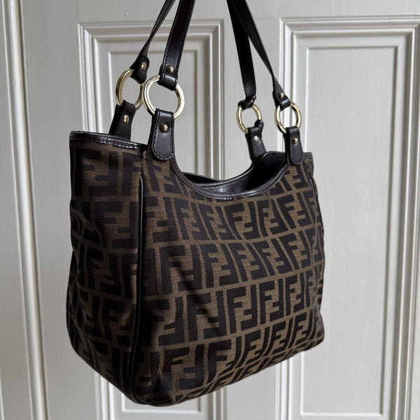 Fendi Zucca Canvas Chef Brown Tote Bag