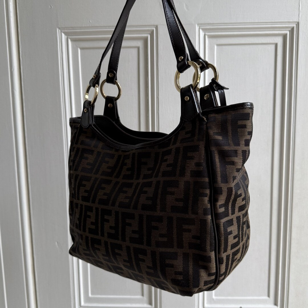 Fendi Zucca Canvas Chef Brown Tote Bag