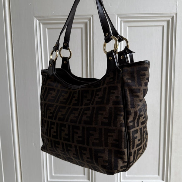 Fendi Zucca Canvas Chef Brown Tote Bag