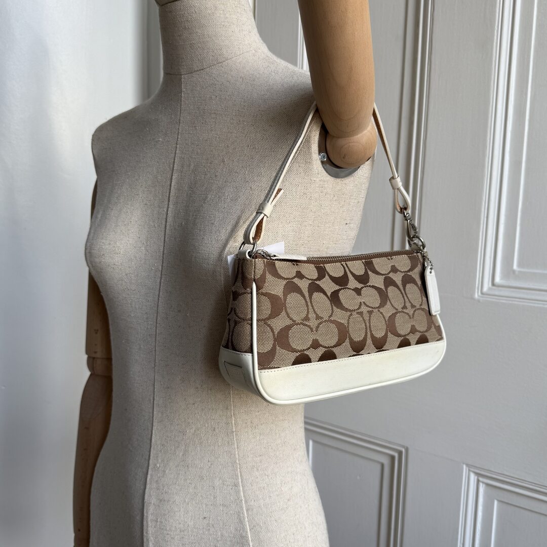 Coach Signature Demi White Shoulder Bag