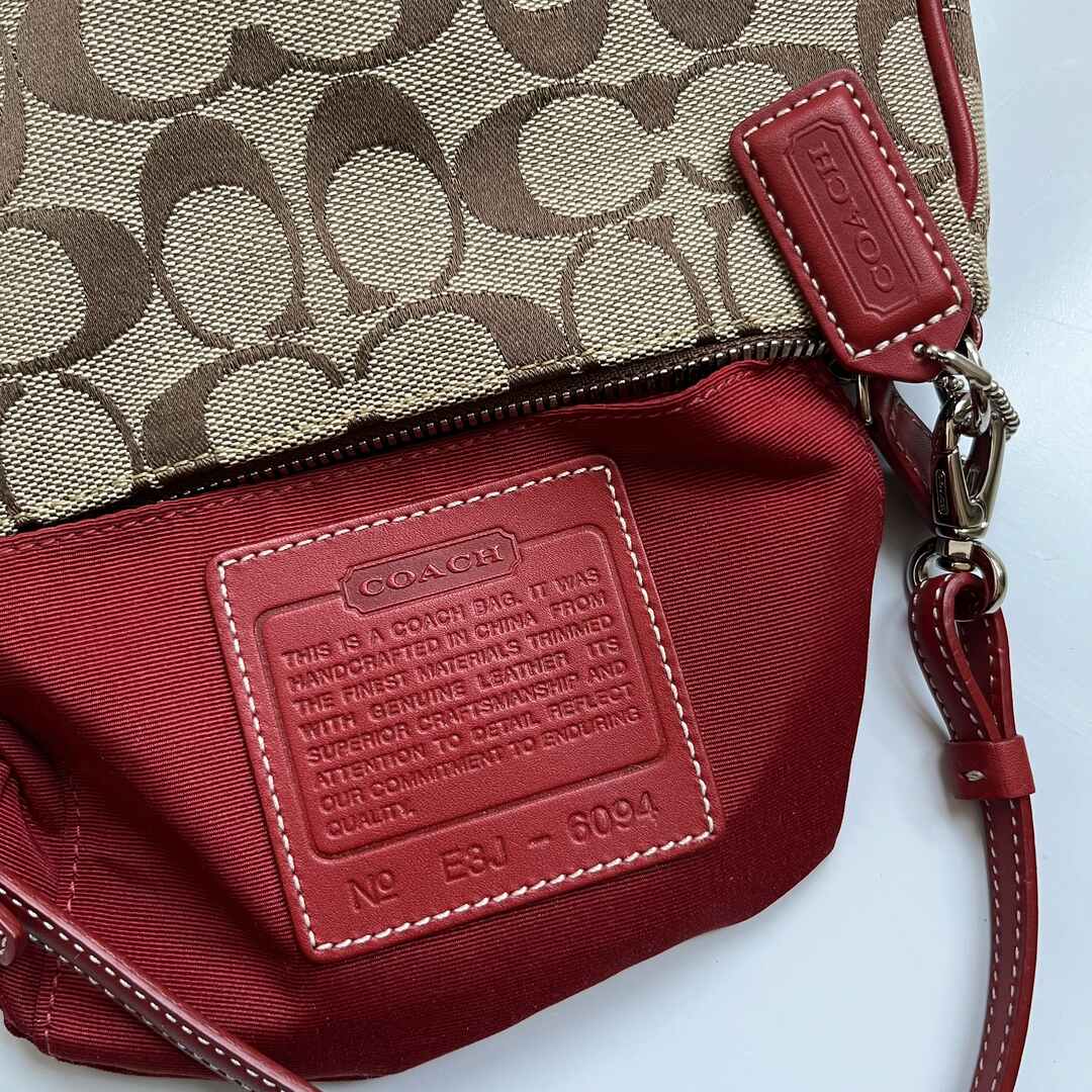 Coach Signature Demi Red Shoulder Bag