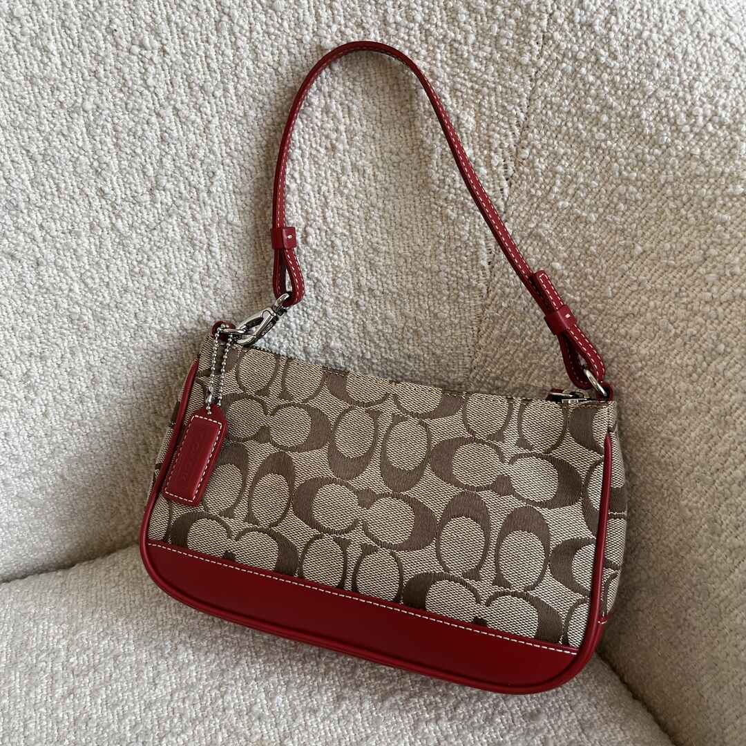 Coach Signature Demi Red Shoulder Bag