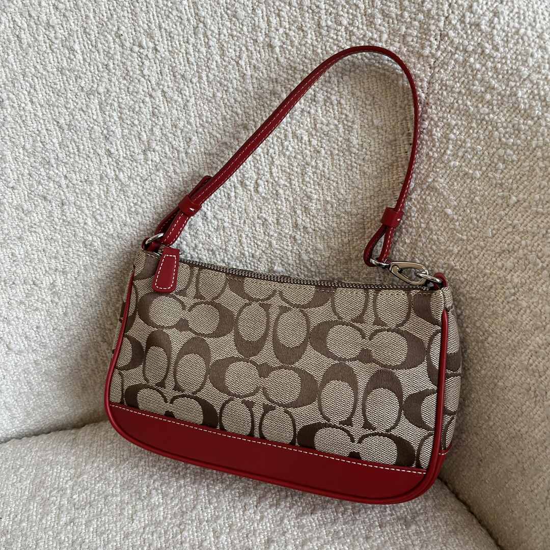 Coach Signature Demi Red Shoulder Bag