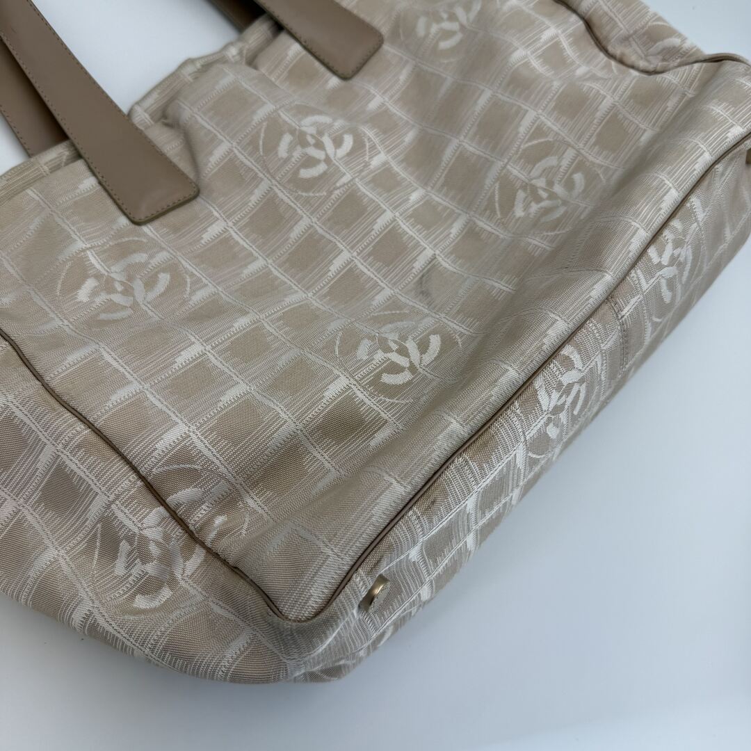 2003 Chanel CC Travel Line Beige Tote Bag