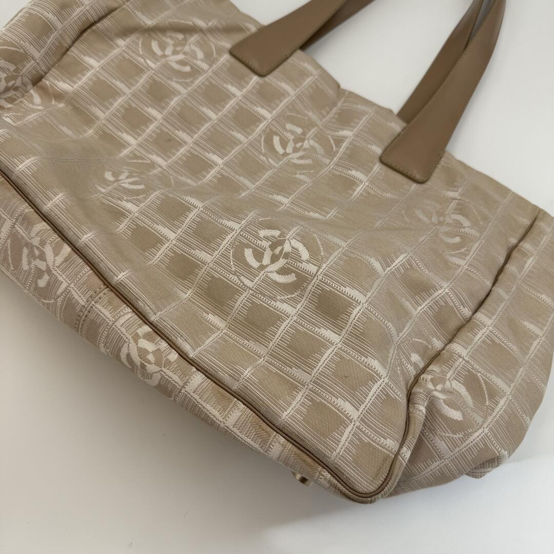 2003 Chanel CC Travel Line Beige Tote Bag