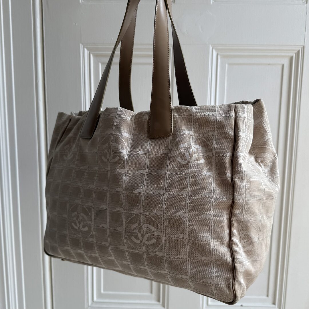 2003 Chanel CC Travel Line Beige Tote Bag