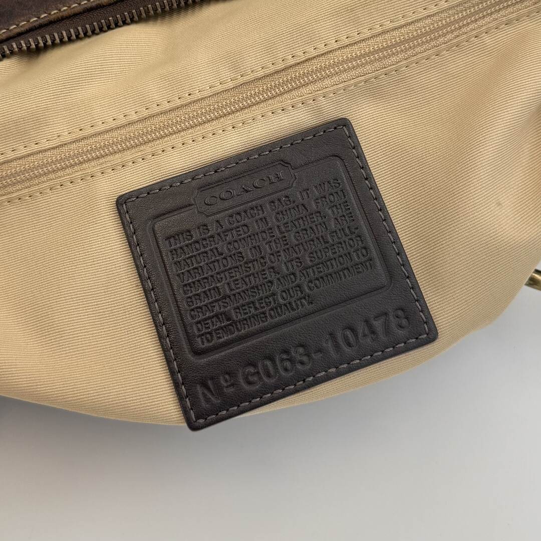Coach Croissant Hobo Studded Leather Brown Shoulder Bag