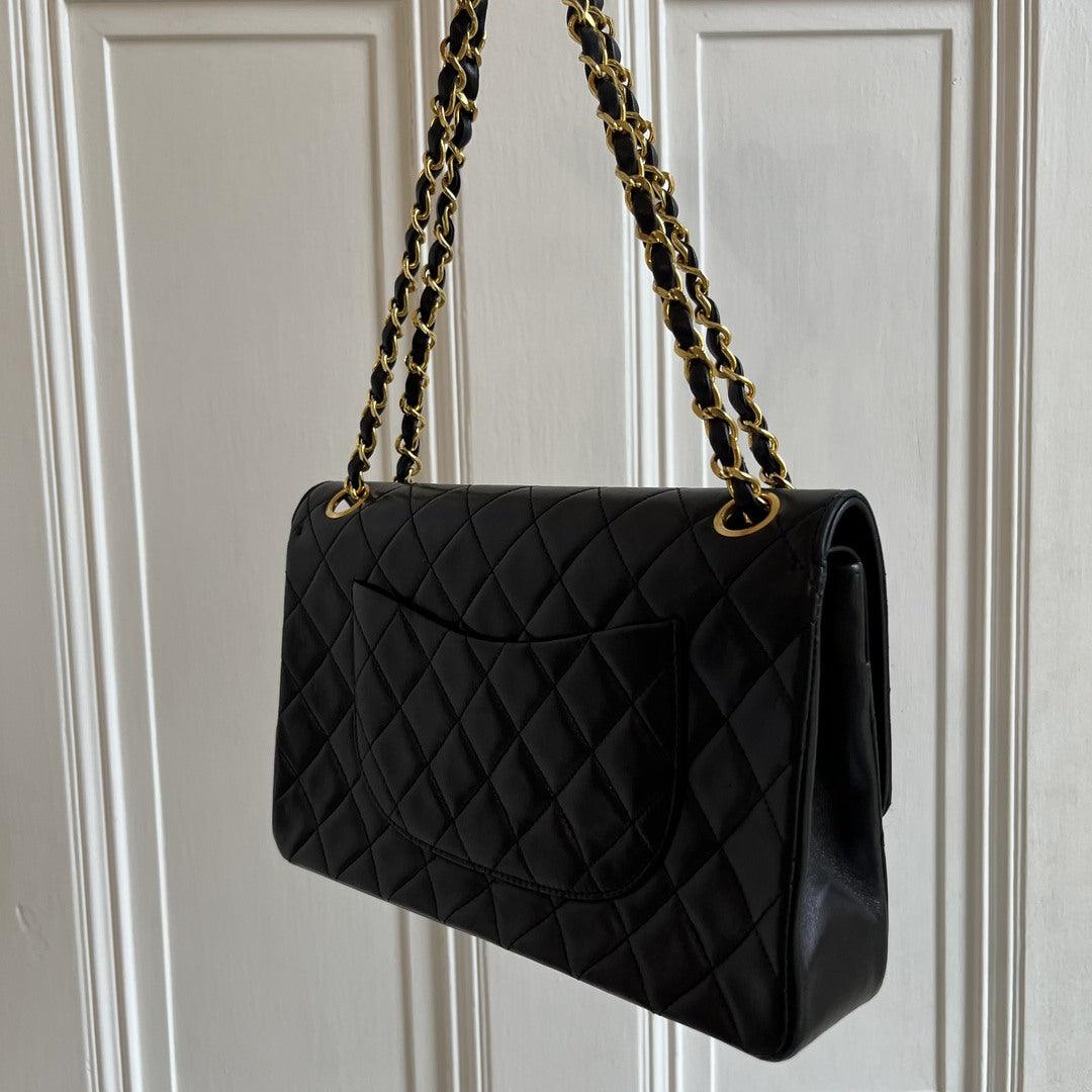 Chanel Matelasse Double Flap Chain 24K Black Shoulder Bag