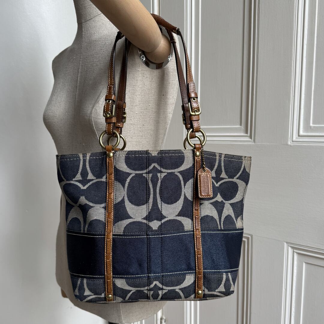 Coach Signature Denim Tote Bag