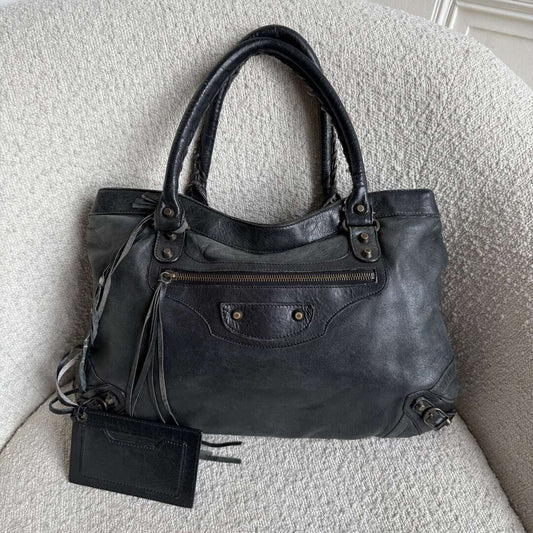 2003 Balenciaga City Leather Black Shoulder Bag