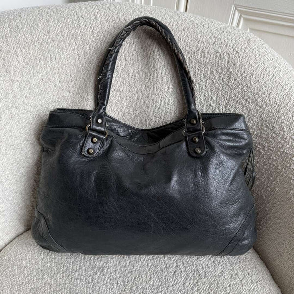 2003 Balenciaga City Leather Black Shoulder Bag