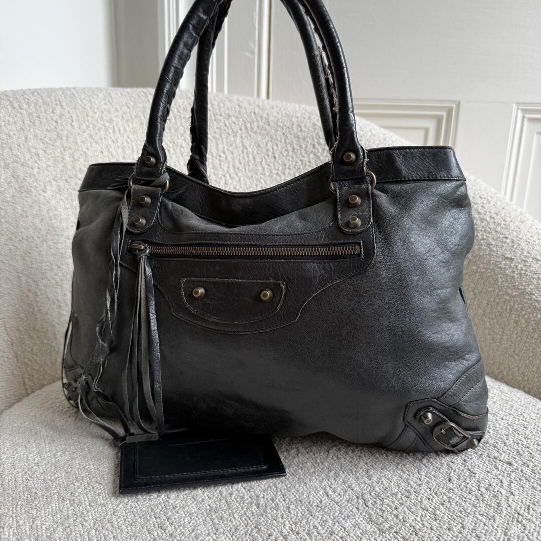 2003 Balenciaga City Leather Black Shoulder Bag