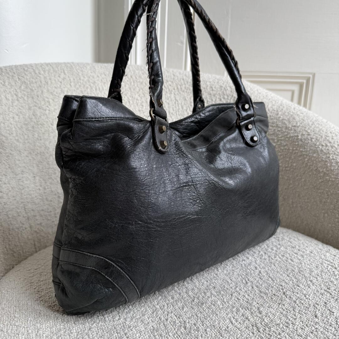 2003 Balenciaga City Leather Black Shoulder Bag