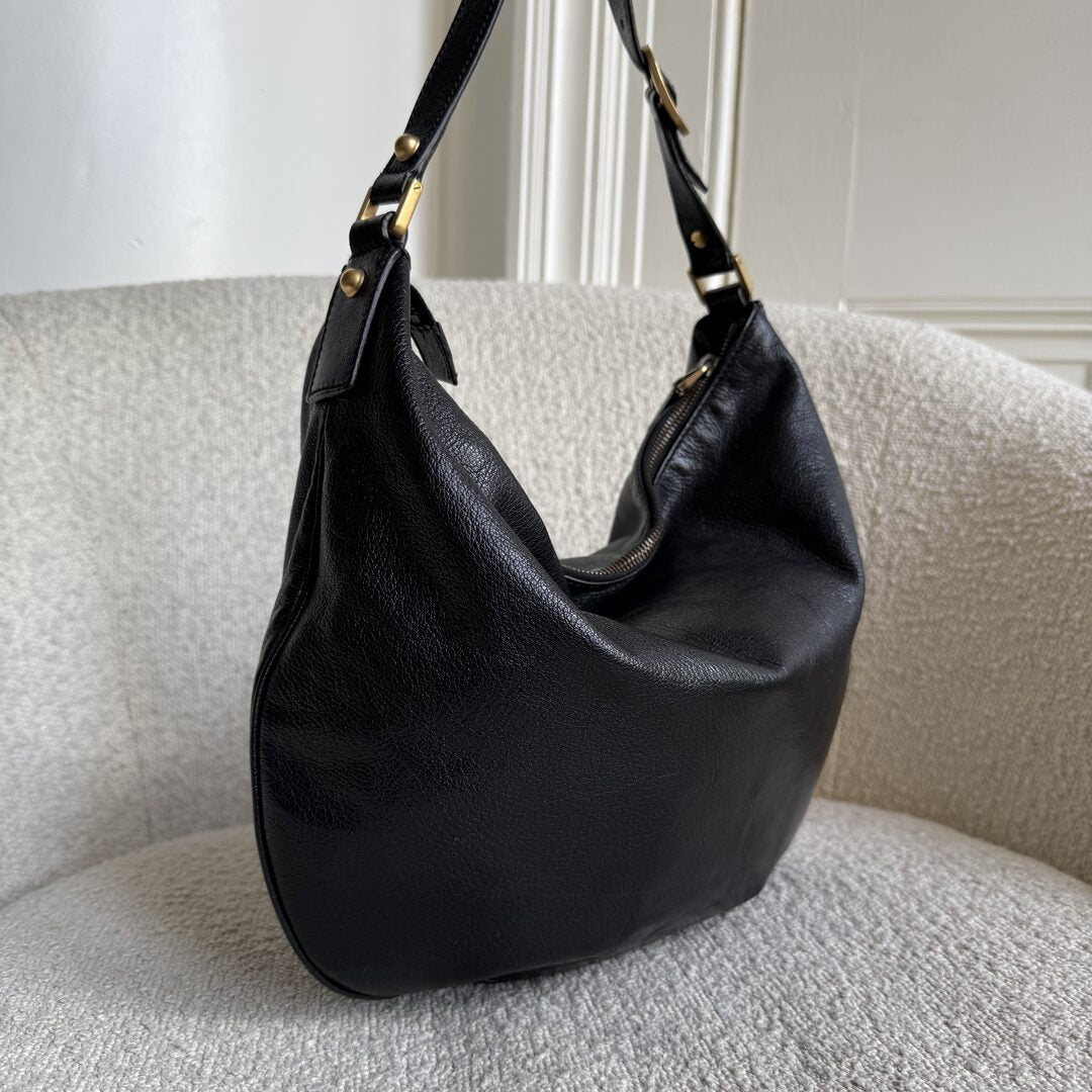 Gucci Interlocking G Blondie Leather Black Hobo Shoulder Bag