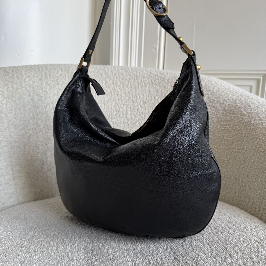 Gucci Interlocking G Blondie Leather Black Hobo Shoulder Bag